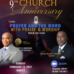 9th Church Anniversary Celebration on 2/13/22