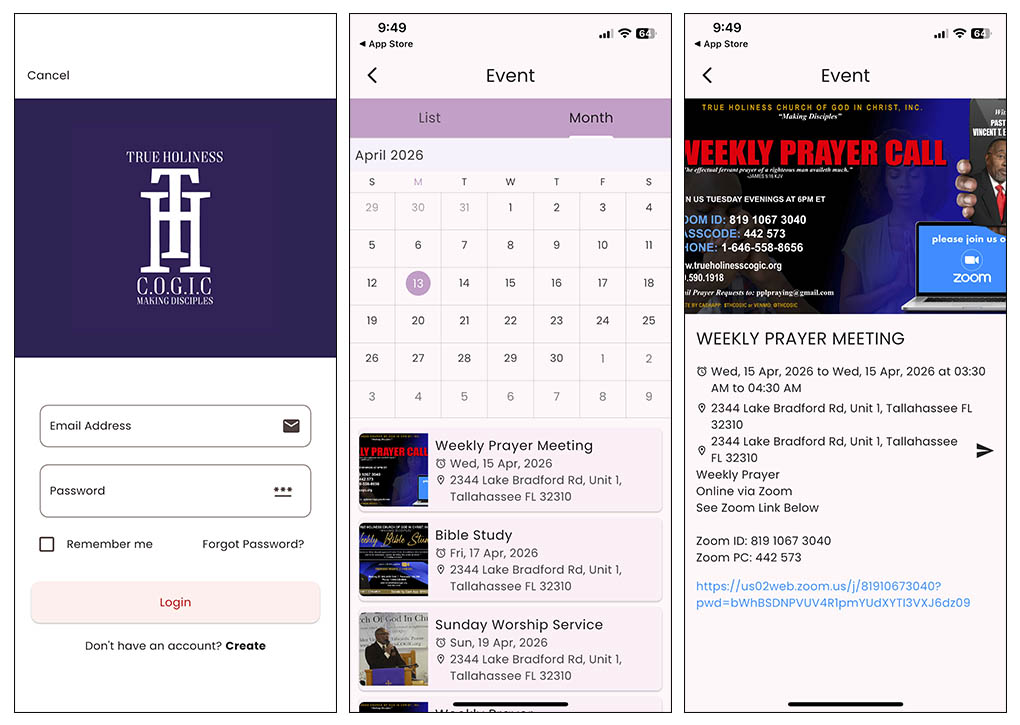 mobile app screenshots